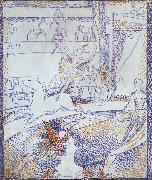 Georges Seurat Study for Circus oil